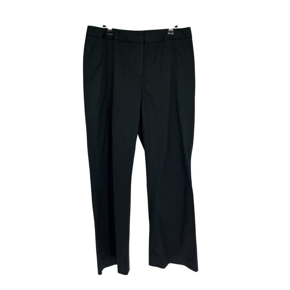 Lafayette 148 Pants Women's Size 10 Black Cotton Blend Straight Leg